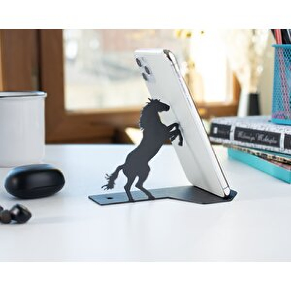 Gowpenart Masa Üstü At Figürlü Metal Ergonomi̇k Telefon / Tablet Tutucu Stand 1,5 Mm Kalınlık Si̇yah Renk Cep Telefonu Araç Kiti Fiyatı