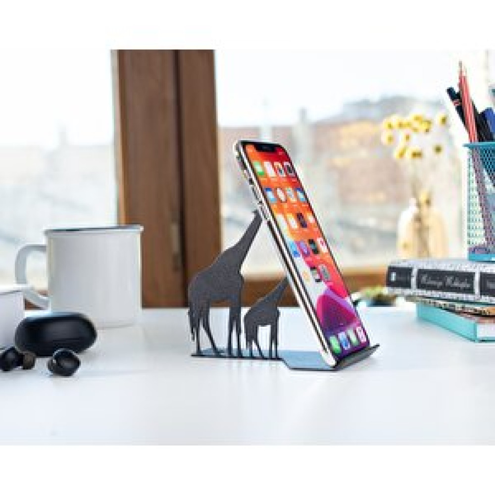 Gowpenart Masa Üstü Zürafa Metal Figürlü Ergonomi̇k Telefon / Tablet Tutucu Stand 1,5 Mm Kalınlık Si̇yah Renk Cep Telefonu Araç Kiti Fiyatı