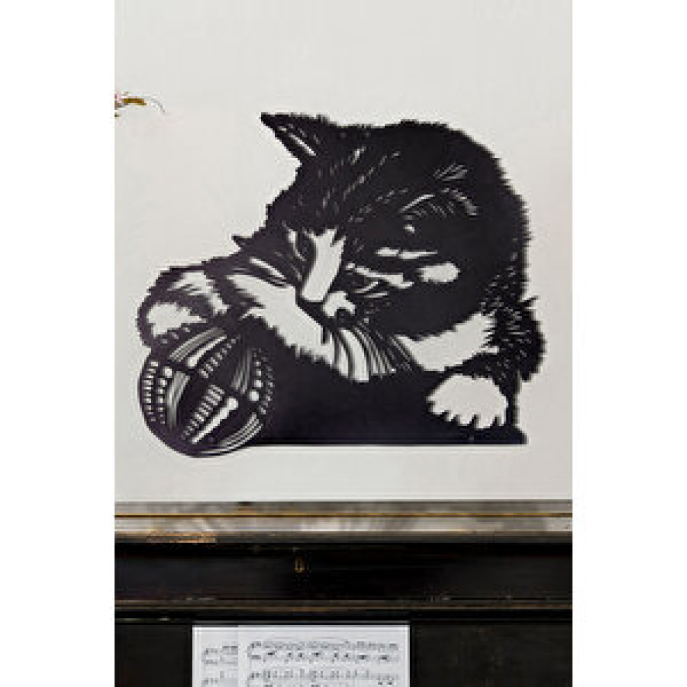 Gowpenart Top Oynayan Kedi Ev ve Ofis Metal Duvar Tablosu - 49 x 59 Cm Tablo & Poster Fiyatı