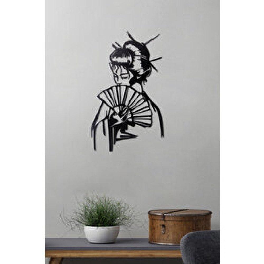 Gowpenart Yelpazeli Japon Kız Ev ve Ofis Metal Duvar Tablosu- 35 x 59 Cm Tablo & Poster Fiyatı