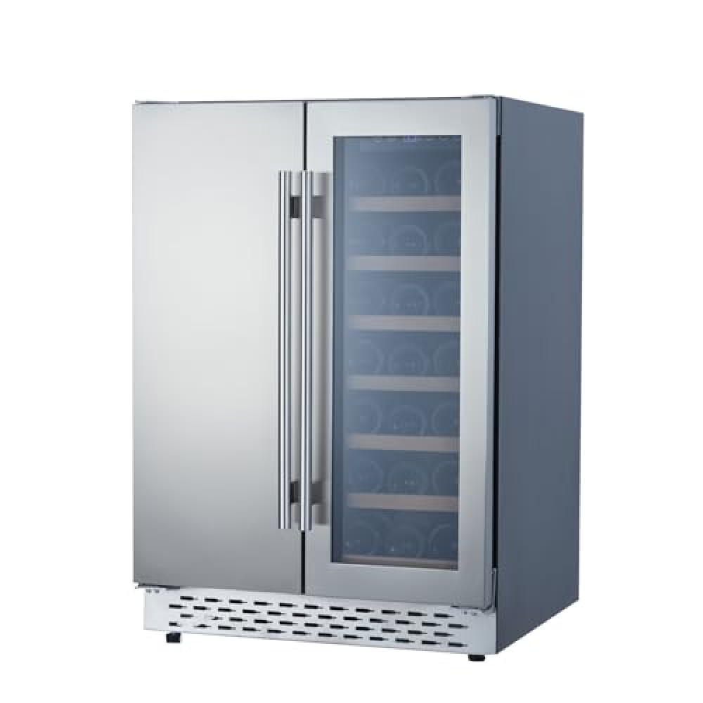 GoyRrbay Wine and Beverage Refrigerator - 20 Bottles & 54 Cans Capacity, With Dual Zone, With Blue Led Light