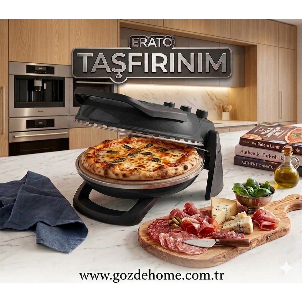 Gözdehome Erato Doğal Taş Tabanlı Pizza Makinesi Siyah Diğer Fiyatı