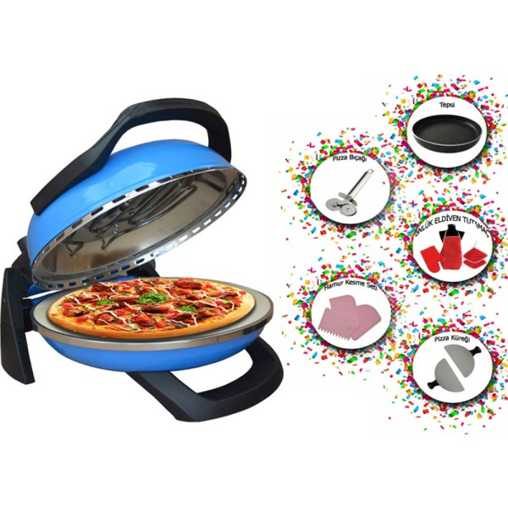 Gözdehome Erato Taşfırınım Doğal Taş Tabanlı Pizza Makinesi Taş Fırın Seti Hediyeli - MAVİ Mini / Midi Fırınlar Fiyatı