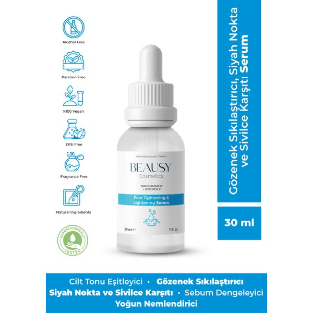 Gözenek Sıkılaştırıcı, Siyah Nokta ve Sivilce Karşıtı Serum 30ML (Niacinamide 6% + Zinc Pca) Akne ve Sivilce Bakımı Fiyatı