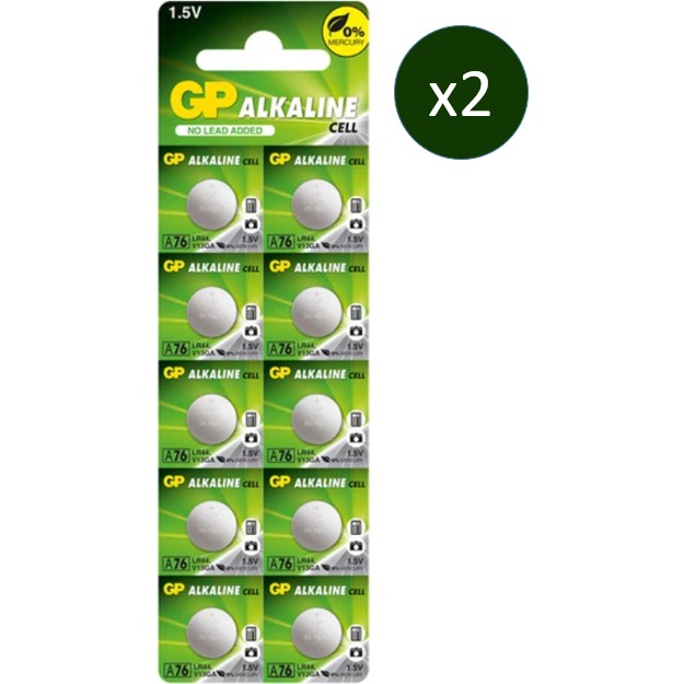 Gp 20'li A76 1.5V Alkalin Düğme Pil LR44-AG13 (GPA76F-2C10) Normal & Şarj Edilebilir Piller Fiyatı