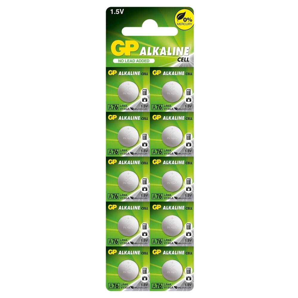 GP Batteries 10lu A76 1.5V Alkalin Düğme Pil LR44-AG13 (GPA76F-2C10) Fotoğraf Makinesi Aksesuarları Fiyatı