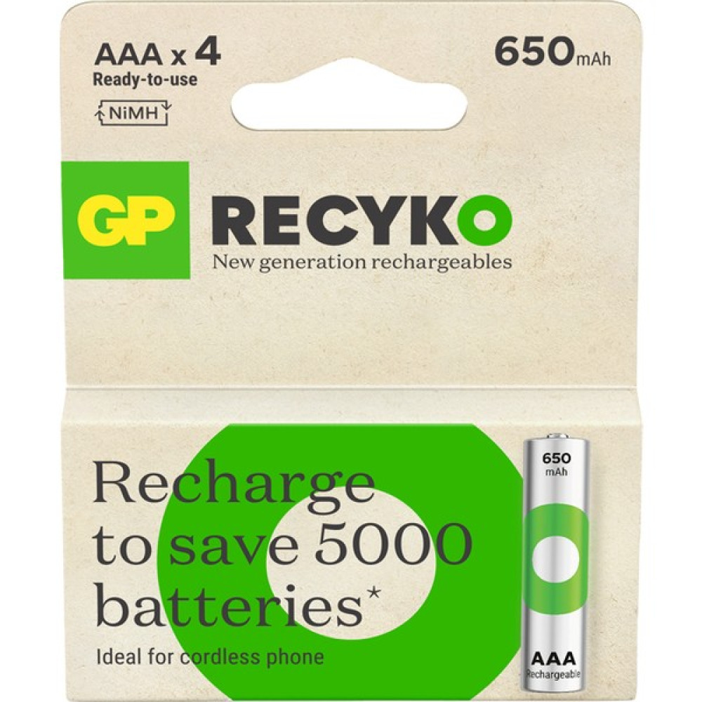 GP Batteries Gp Recyko 650 Aaa Ince Kalem Ni-Mh Şarjlı Pil 1.2 Volt 4'lü Kart Kalem & Yazı Gereçleri Fiyatı
