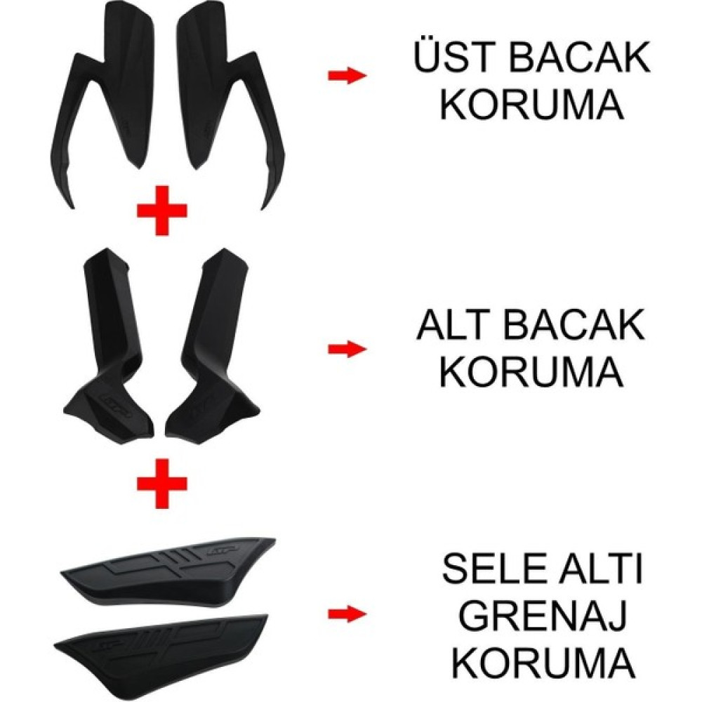GP Kompozit Honda Forza 250 2021-2022 Uyumlu Üst/Alt Bacak ve Grenaj Koruma Seti Siyah Motorsiklet için Diğer Aksesuarlar Fiyatı