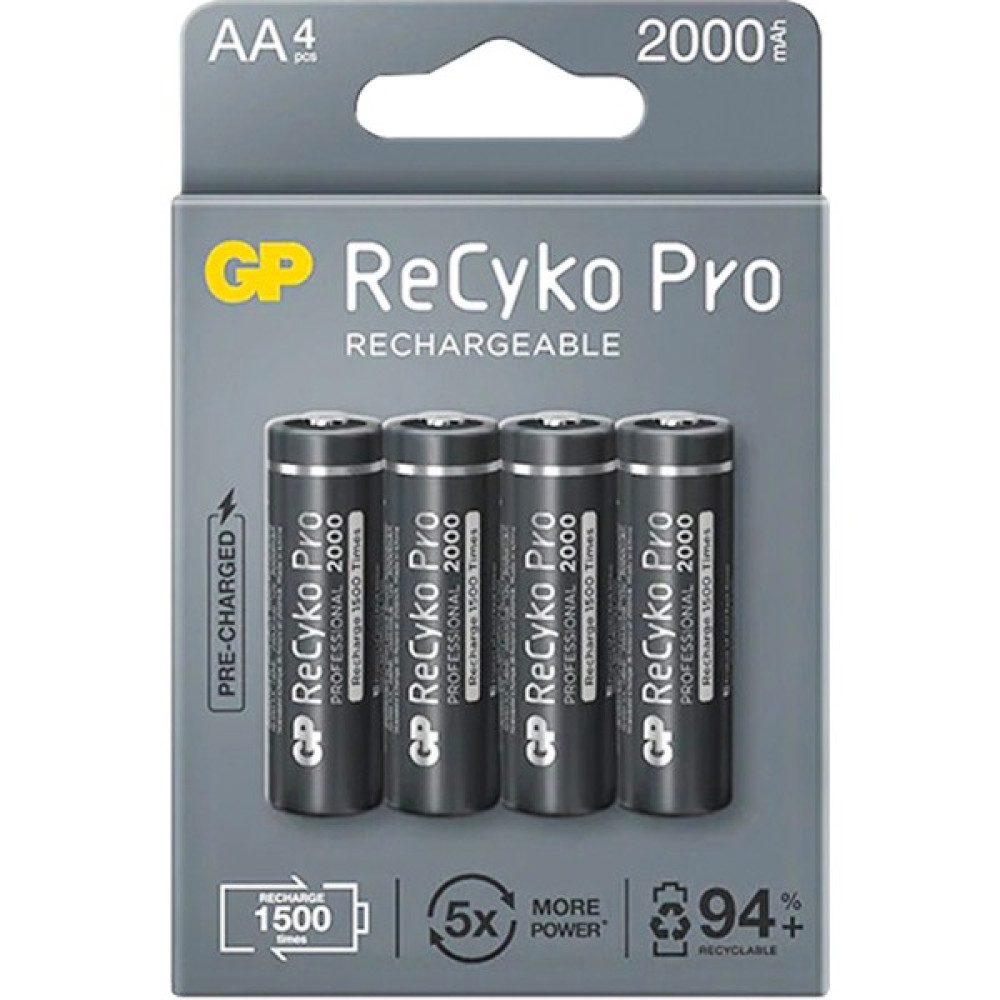 Gp Recyko Pro Aa 2000 Mah 4lü Şarjlı Pil GP210AAHCB-2EB4 (GPRHC212B309) Normal & Şarj Edilebilir Piller Fiyatı