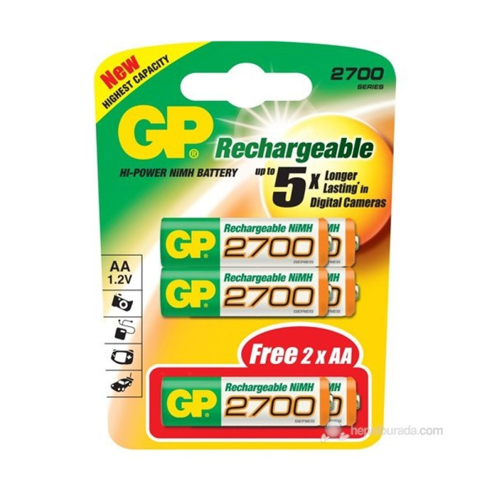 GP Şarjlı Pil AA Kalem 2600 mAH (4+2) 6'Lı Paket Kalem & Yazı Gereçleri Fiyatı