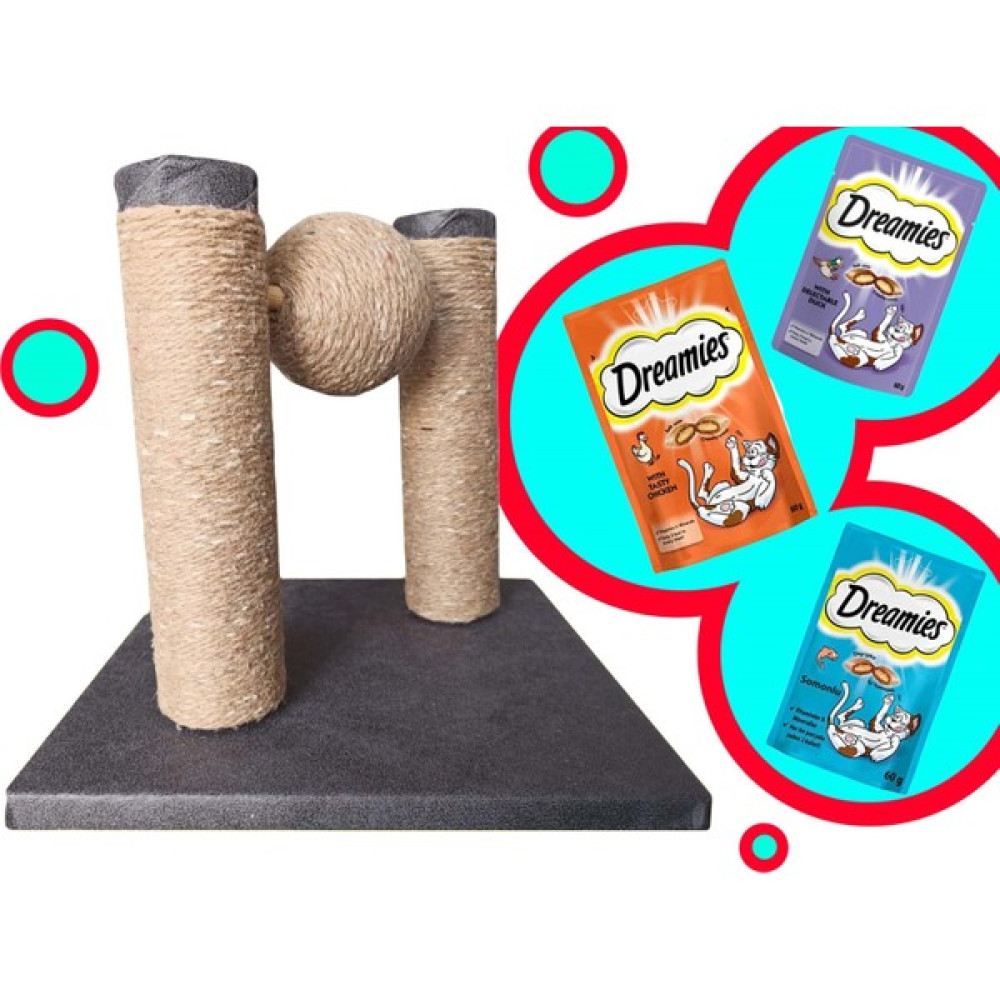 GPC Production Kedi Tırmalama Tahtası Fırfır Model 28CM Gri - Dreamies Ödül Maması 60GR. Evcil Hayvan Ürünleri Fiyatı