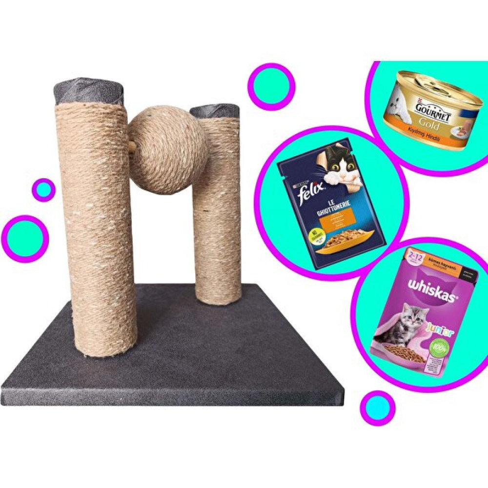 GPC Production Kedi Tırmalama Tahtası Fırfır Model 28CM Gri - Felix 85GR. Whiskas 85GR. Gourment 85GR. Evcil Hayvan Ürünleri Fiyatı