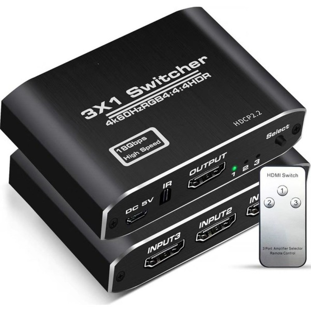 Gplus 4K321M 18GBPS 3x1 HDMI 2.0 4K Ultra Hd Hdr Hdcp2.2 Arc Extractor Ses Ayrıştırıcılı 3 Giriş 1 Çıkış Combo Switch Splitter Seri & Paralel Kablo Fiyatı