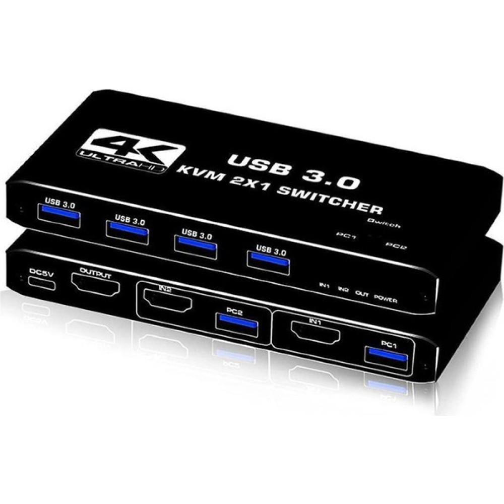 Gplus 4KVM421 Kvm Switch 2x1 HDMI 4K USB 3.0 Hdcp 2.3 HDR10 Edıd Seri & Paralel Kablo Fiyatı