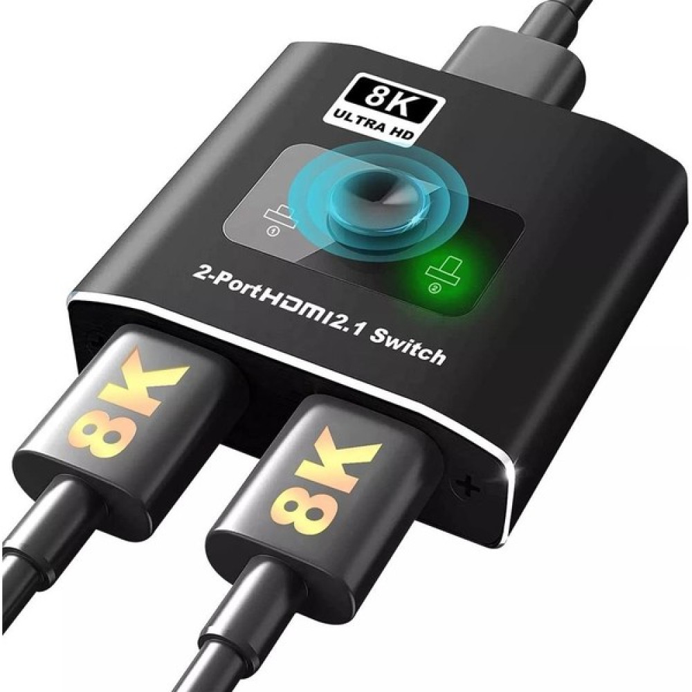 Gplus 8K221A 8k Ultra Hd 4320P 60Hz 2 Port HDMI 2.1 Switch 2x1 4K 120Hz 2k 144Hz Hdr Vrr Qms Switch Seri & Paralel Kablo Fiyatı