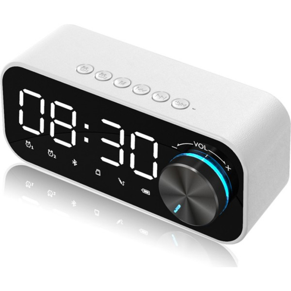 Gplus B126 Radyolu Çift Alarmlı Dijital Göstergeli Bluetooth 5.0 Çok Fonksiyonlu Şarj Edilebilir Hoparlörlü Masa Saati - Beyaz Alarmlı Saatler & Radyolar Fiyatı