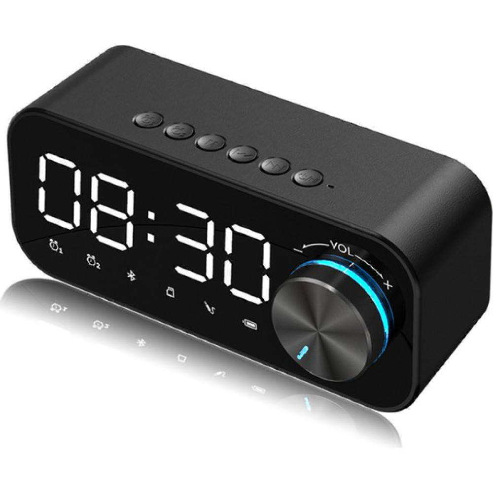 Gplus B126 Radyolu Çift Alarmlı Dijital Göstergeli Bluetooth 5.0 Çok Fonksiyonlu Şarj Edilebilir Hoparlörlü Masa Saati - Siyah Alarmlı Saatler & Radyolar Fiyatı