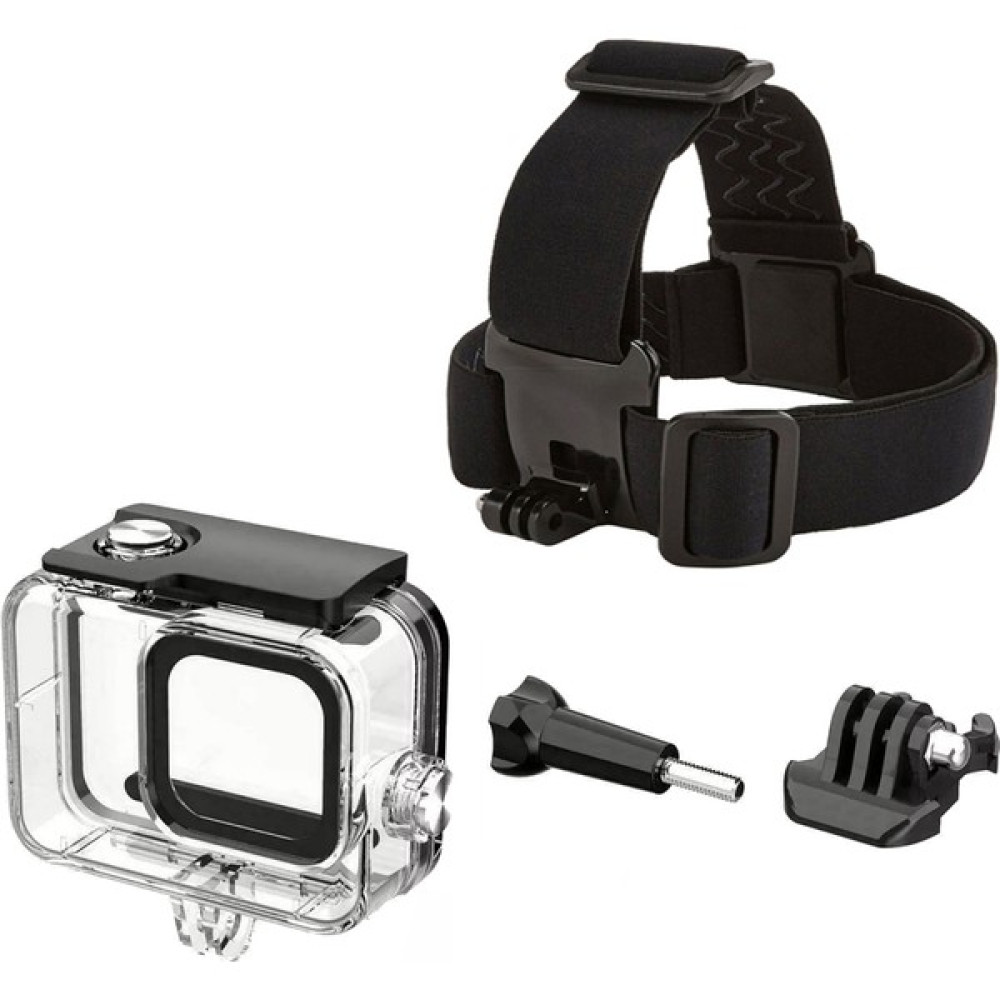 Gplus GO209 Gopro Hero 12 Hero 11 Hero 10 Hero 9 Uyumlu 60 Metre Su Geçirmez Koruyucu Muhafaza GP24 Kafa Bandı 4 Parça Set Aksiyon Kameralar Fiyatı