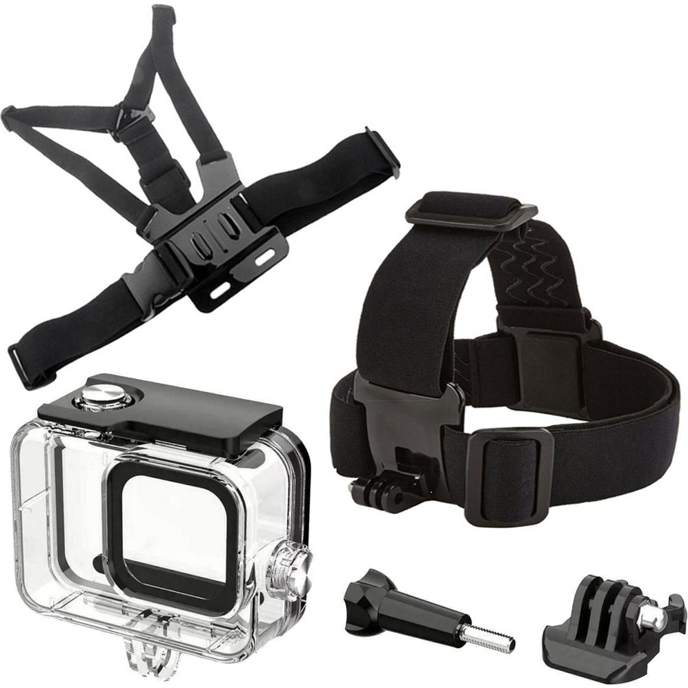 Gplus GO209 Gopro Hero 13 Hero 12 Hero 11 Hero 10 Hero 9 Black Uyumlu 60 Metre Su Geçirmez Koruyucu Muhafaza Kafa Bandı ve Göğüs Kemeri 5 Parça Set Aksiyon Kameralar Fiyatı
