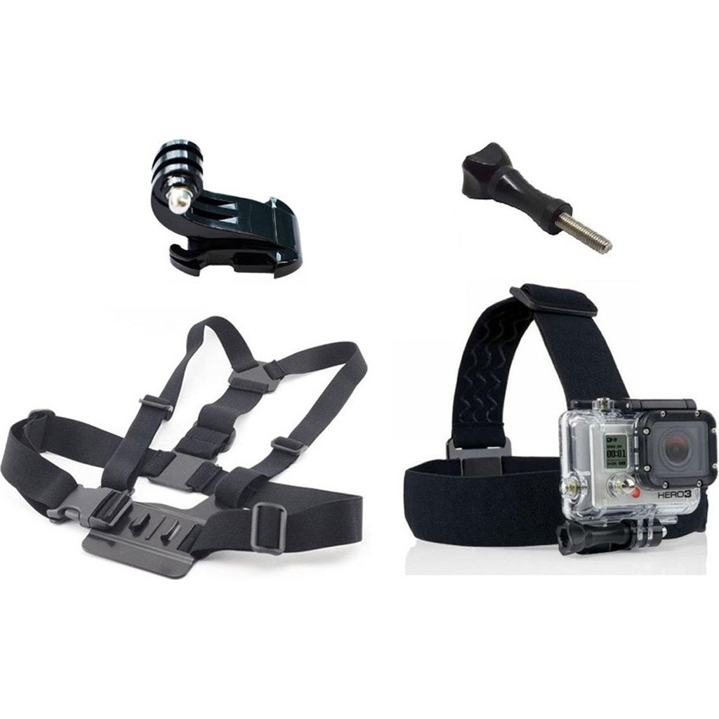 Gplus ST004 Gopro 10 Sjcam SJ4000 Eken H9R Aksiyon Kameralarla Uyumlu 4 Parça Kafa Bandı Göğüs Kemeri J-Hook ve Vida Seti Aksiyon Kamera Aksesuarları Fiyatı