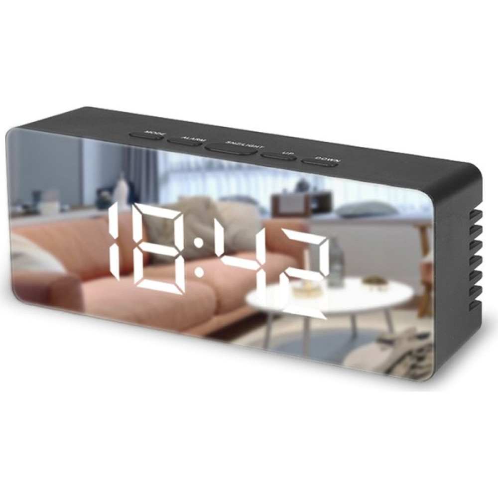 Gplus W561 Çift Alarm Dijital Göstergeli Çok Fonksiyonlu Termometreli Sese Duyarlı Aynalı Yeni Versiyon Masa Saati - Siyah Alarmlı Saatler & Radyolar Fiyatı