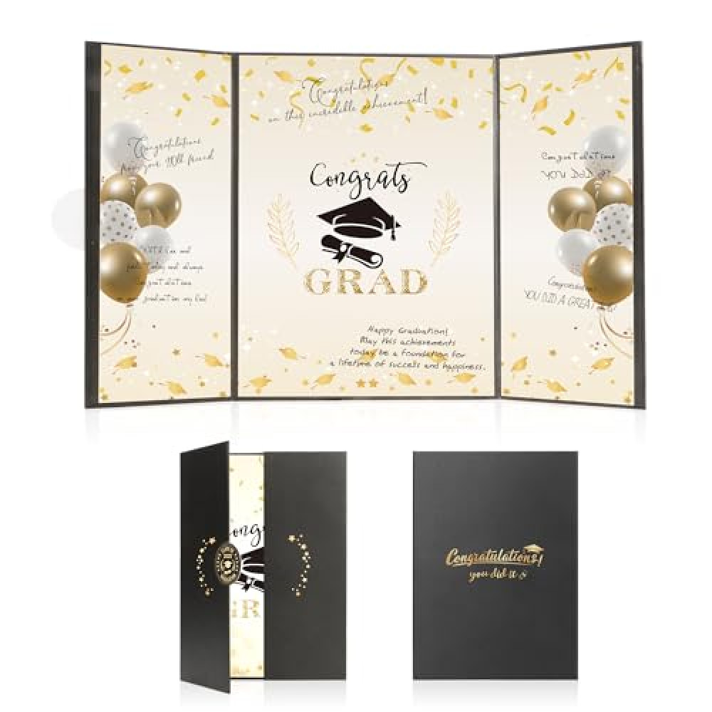 Graduation Guest Book 2025 Black and Gold Graduation Party Decorations Class of 2025 Graduation Sign in Book to Sign Signature Board Grad Decor Party Supplies College Graduation Gifts for Her Him