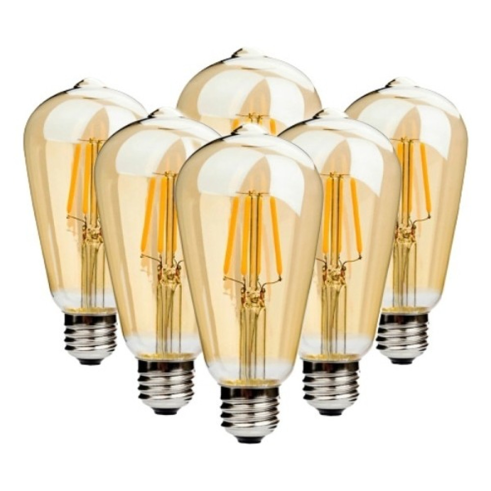 Grafen Rustik Led Ampul 6 Lı Eko Paket Amber E27 Duy Armut Tipi ST64 Dekoratif Aydınlatma Led Aydınlatmalar Fiyatı