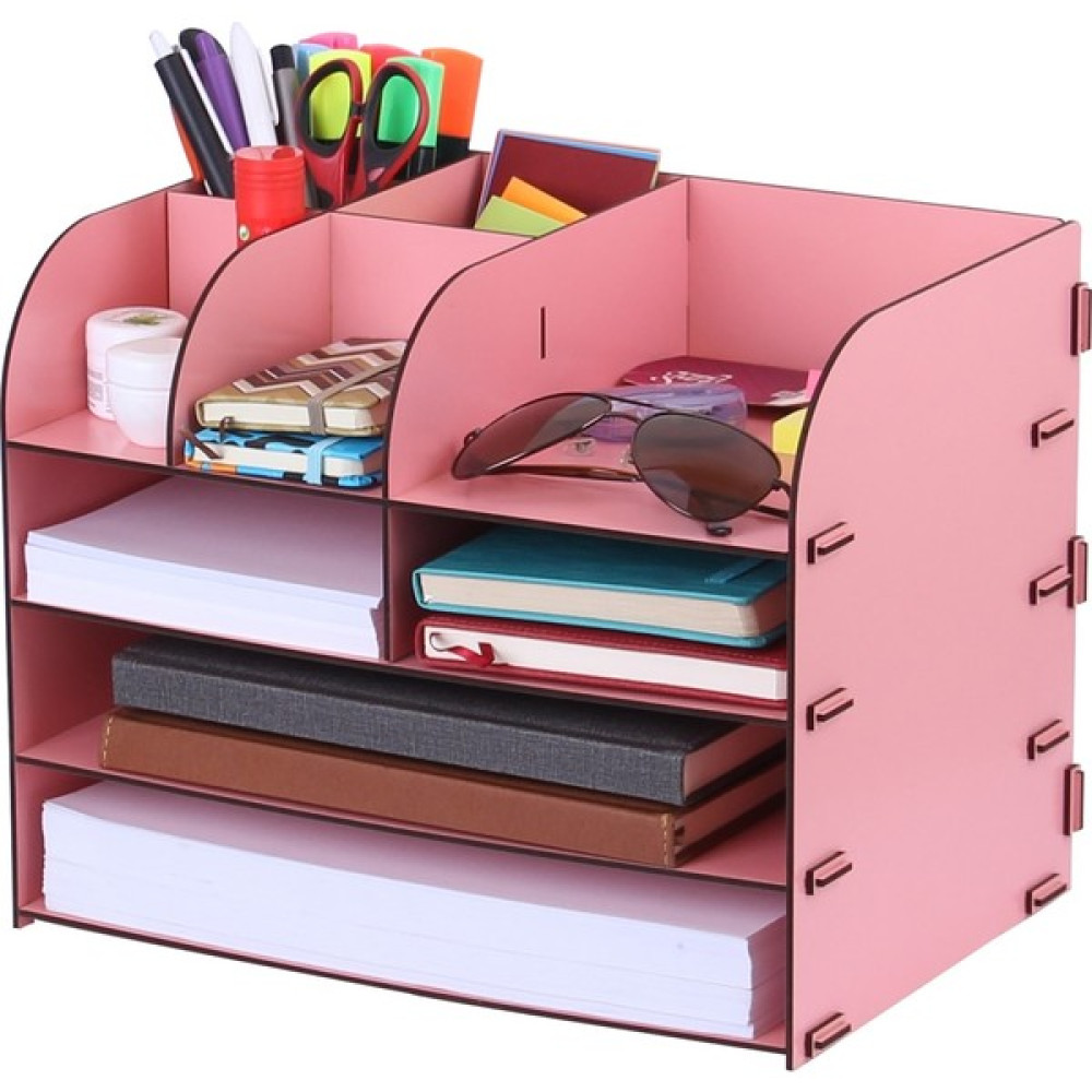 Grafia A4 Evrak Rafı Masaüstü Organizer Dosya Düzenleyici Ahşap Organizer - ORG_4_PEMBE Ofis Seti Fiyatı