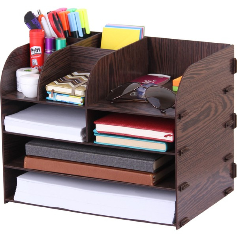 Grafia A4 Evrak Rafı Masaüstü Organizer Dosya Düzenleyici Ahşap Organizer - ORG_4_WENGE Ofis Seti Fiyatı