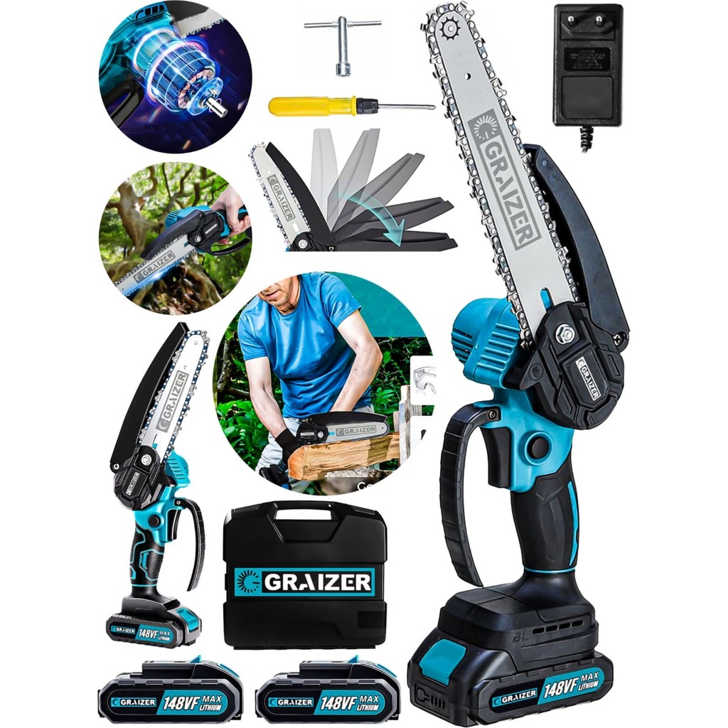Graizer Alman 148 Vf 10 Ah %100 Kömürsüz Motor Akülü Dal Kesme Budama Testere Bıçkı Makinesi 15 cm SSD / Solid State Drive Fiyatı