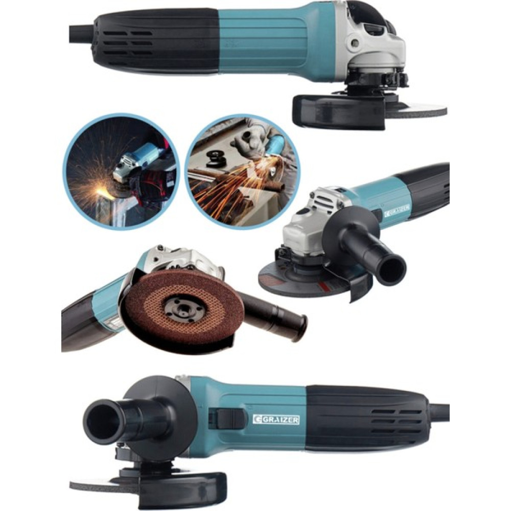 Graizer Alman 2000 Watt Professional Sjs Çift Metal Şanzuman Avuç İçi Taşlama Makinesi 125 mm Mavi Taşlama Makinesi Fiyatı