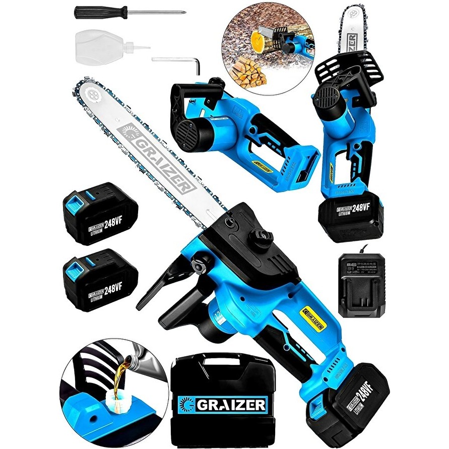 Graizer Alman 248 Vf 10 Ah %100 Bakir Sargili Akülü Dal Kesme Budama Testere Bıçkı Makinesi 35 cm SSD / Solid State Drive Fiyatı