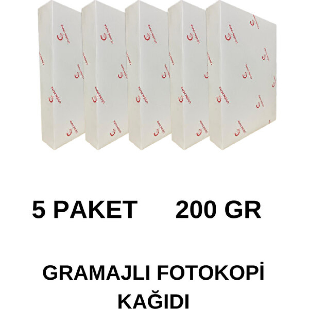 Gramajlı Fotokopi Kağıdı A4 200 gr 5 Paket 750 Yaprak Fotokopi Kağıdı Fiyatı