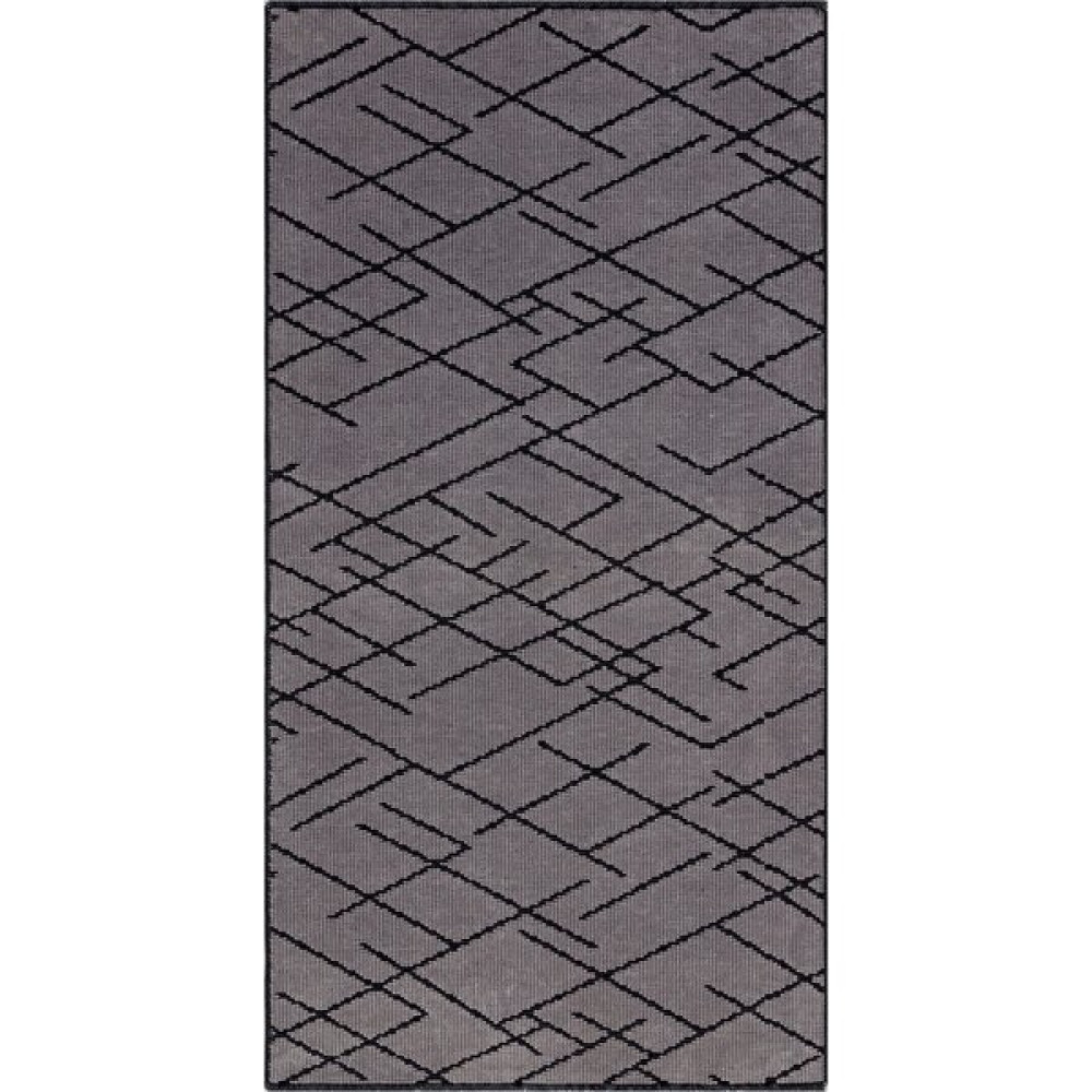 Grand Hedef Halı Iskandinav Desenli Yolluk Yıkanabilir Şönil Halı Saçaklı Kaymaz Taban Kilim Yeni Model Gri - 120 x 180 cm - Gri - Antrasit Salon Halısı Fiyatı