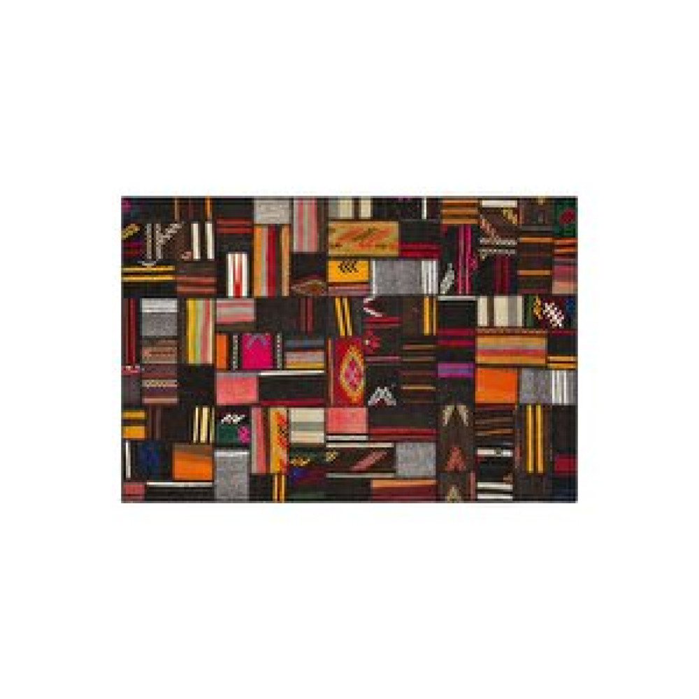 Grand Hedef Halı Si̇yah Karişik Renkli̇ Anadolu El Dokuma Patchwork Hali Salon Halısı Fiyatı