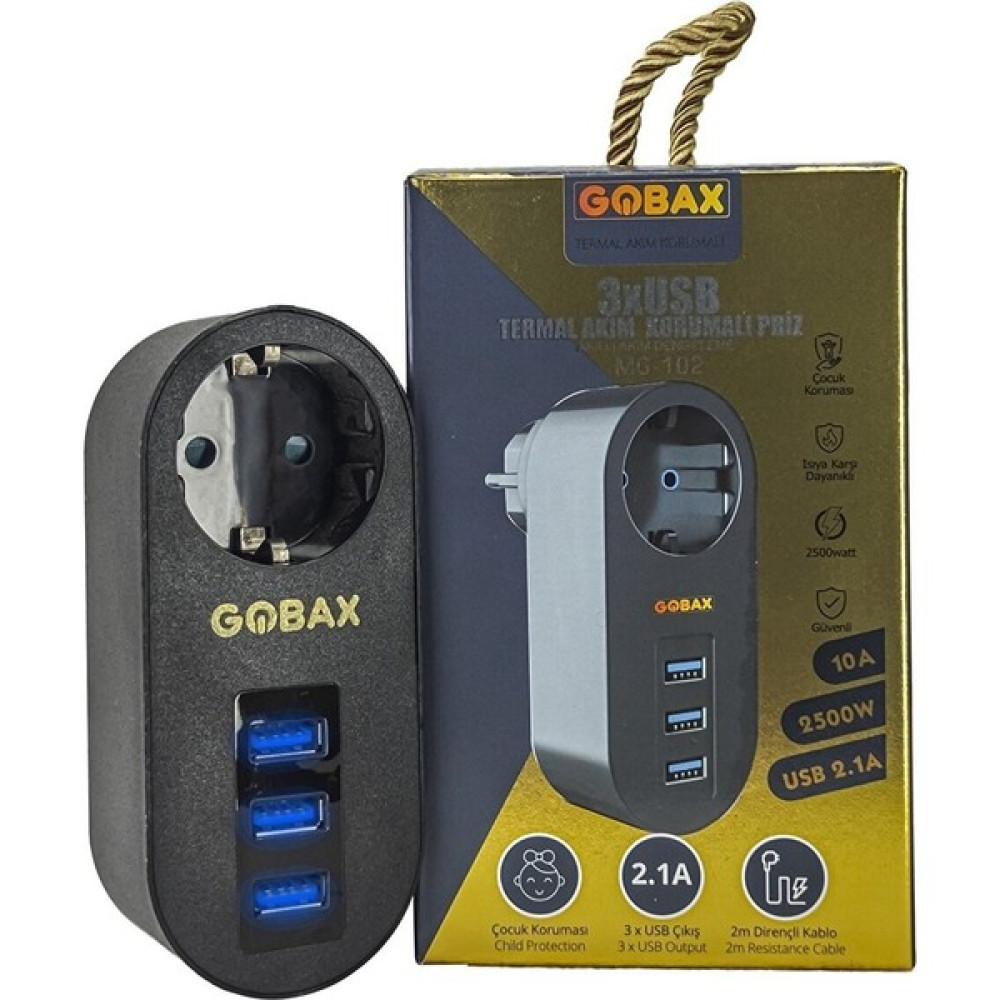 Grandzone Termal Akım Korumalı Akıllı Priz 3 x Usbli, Çocuk Korumalı, LED Işıklı, Yüksek Isıya Dayanıklı Prizler Fiyatı
