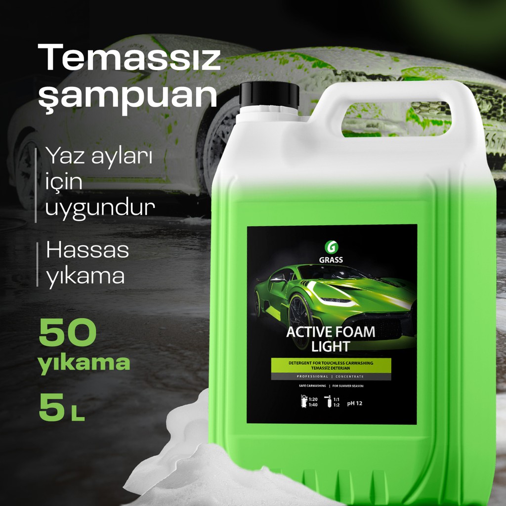 GRASS Cilalı Ekonomik Araba Şampuanı 5 Kg - Temassız Yıkama İçin | Parlatıcı Etkili | Hızlı Köpüren Formül Bulaşık Yıkama Fiyatı