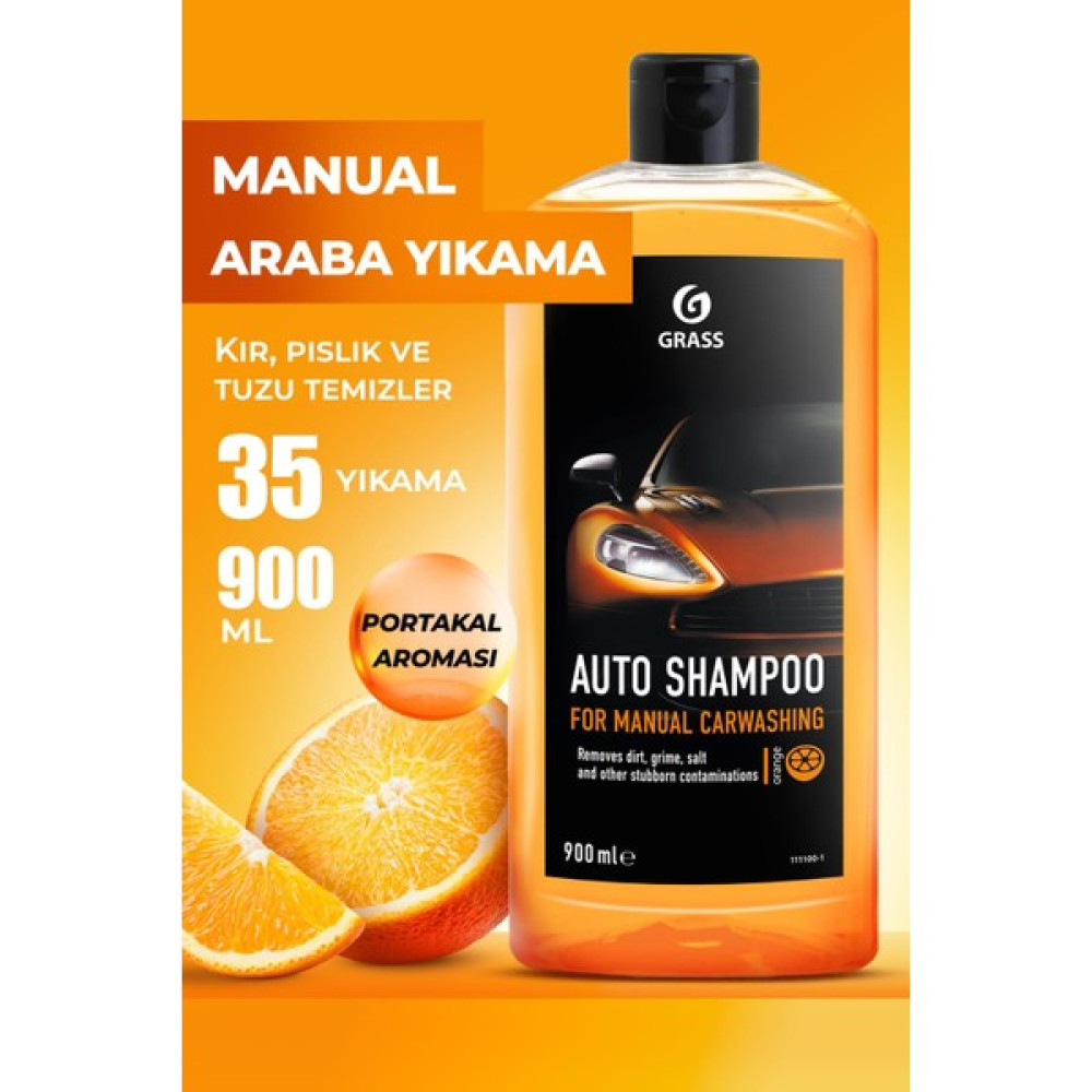 Grass Gras Auto Shampoo Portakal Köpüklü Manuel Araç Yıkama Şampuanı 900ML Oto Yıkama Ürünleri Fiyatı