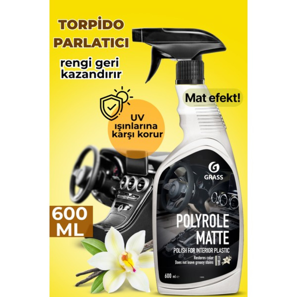 Grass Polyrole Matte Vanilyalı Torpido Temizleyici Parlatıcı (600 Ml) - 600 ml Torpido Bakımı Fiyatı