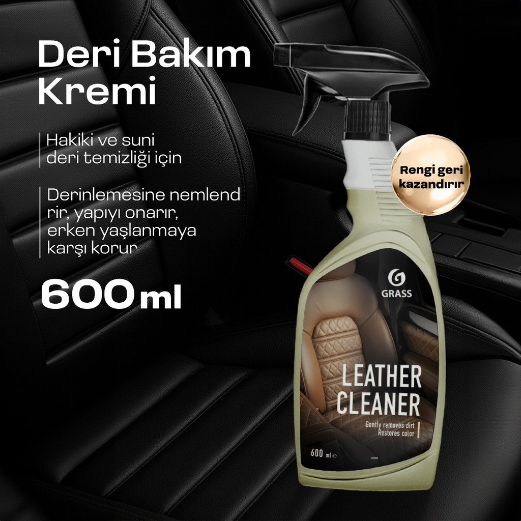 Grass Profesyonel Deri Temizleyici 600ML | Oto Detaycing | Güçlü Formül | Mikrofiber Bez Hediyeli - Bej Deterjan ve Temizlik Ürünleri Fiyatı