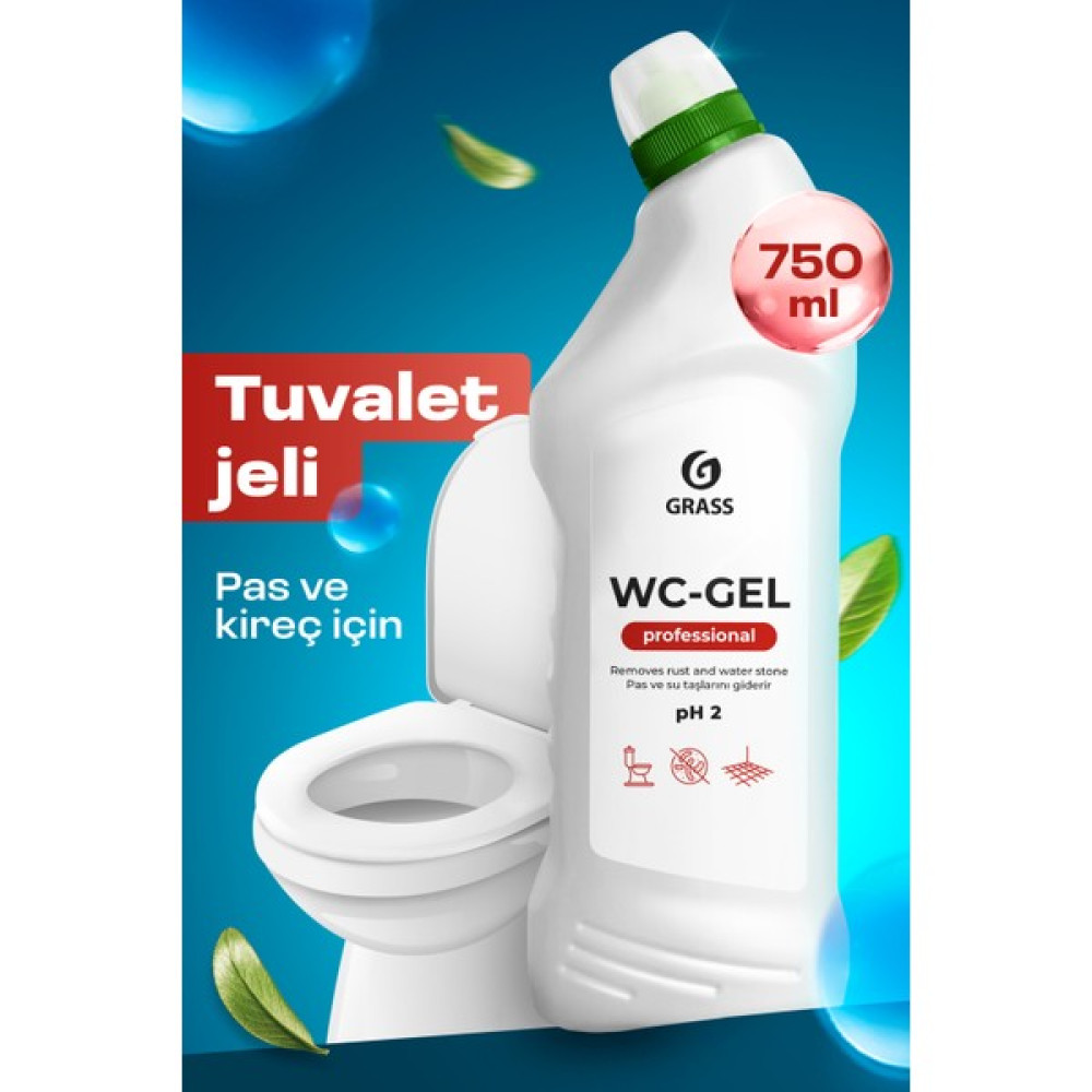 Grass Wc-Gel Professional Tuvalet Temizleyici ve Ağır Kirler Için Klozet Temizlik Ürünü 750 ml Temizlik Malzemeleri Fiyatı