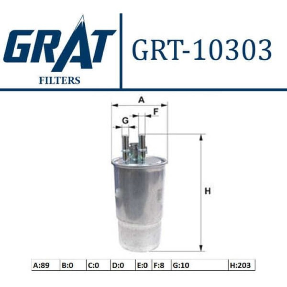Grat 10303 10303 Mazot Filtresi Linea Doblo Fiorino Bravo Stilo Punto Iıı Grande Punto 1.3 Jtd 1.9 Jtd Mazot Filtresi Fiyatı
