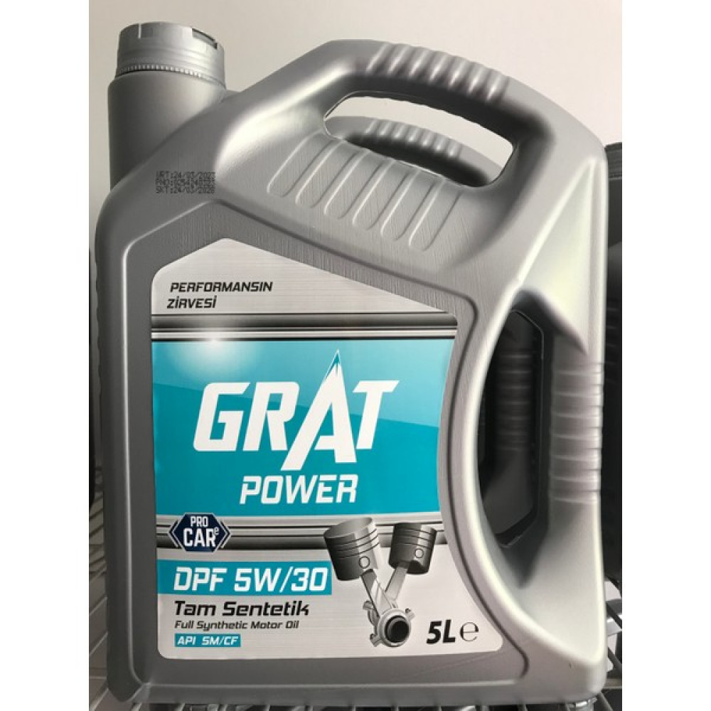 Grat Power Dpf Partiküllü Tam Sentetik 5W-30 5 Litre Motor Yağı ( Üretim Yılı: 2023 ) Motor Yağı Fiyatı