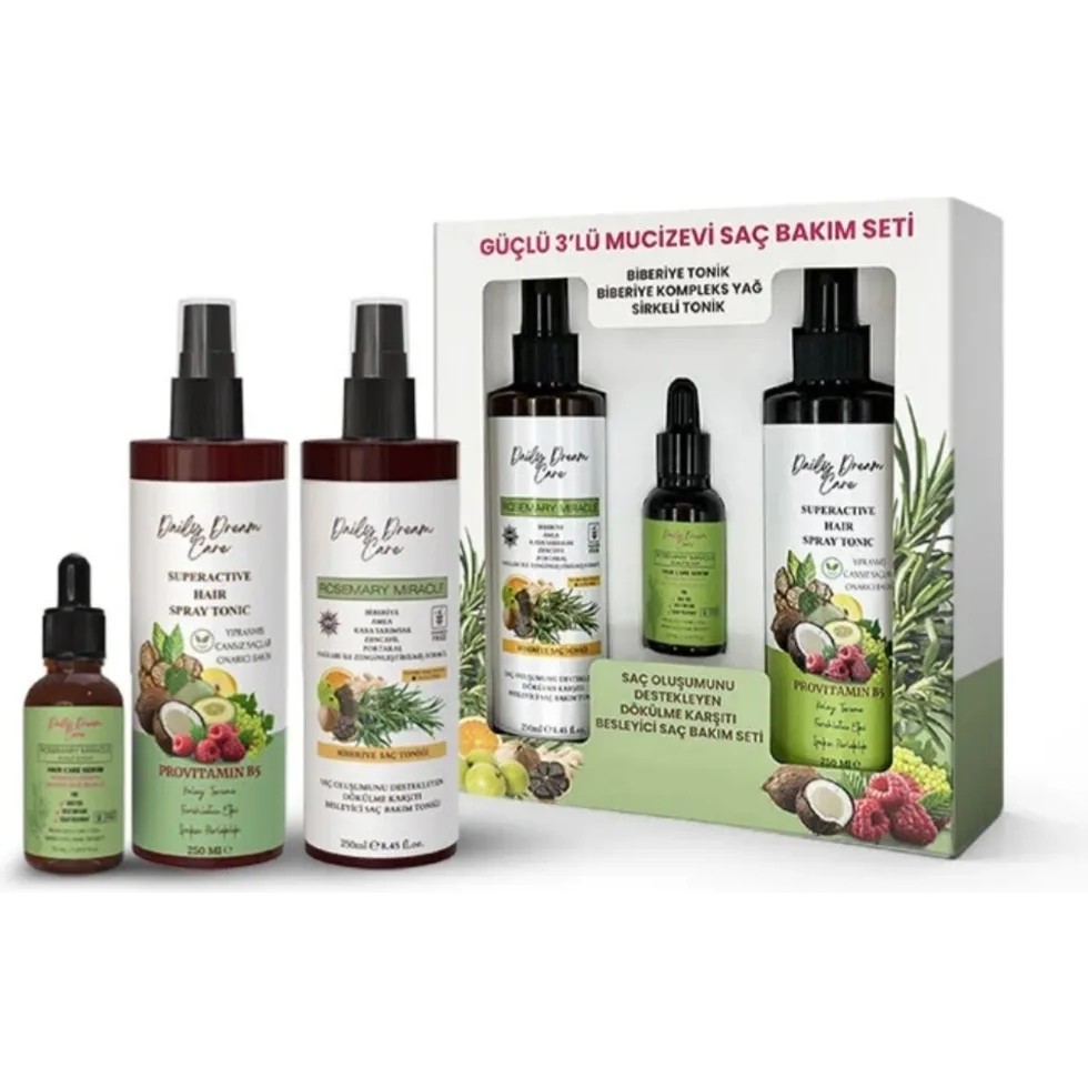 Gratis ''True'' Bee Rosemary Miracle Biberiye Bakımı 3'lü Set Dökülme Karşıtı Bitki Özlü 250 ml - DAİLY DREAM CARE Diğer Fiyatı