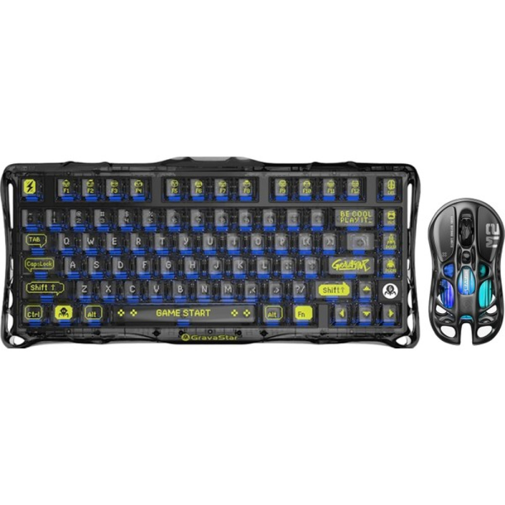 Gravastar Mercury K1 Lite+M2 Kablosuz Rgb Işıklı Mekanik Q Gaming Klavye ve Optik Mouse Seti, Siyah Klavye - Mouse Fiyatı