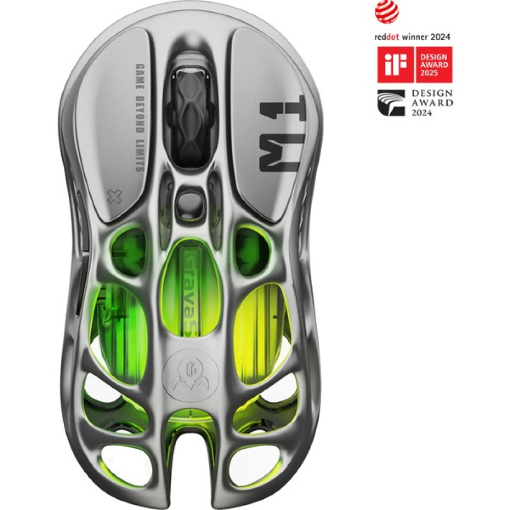 Gravastar Mercury M1 Pro Gri Süper Hafif Kablosuz Gaming Mouse - Gümüş - Gri Klavye - Mouse Fiyatı