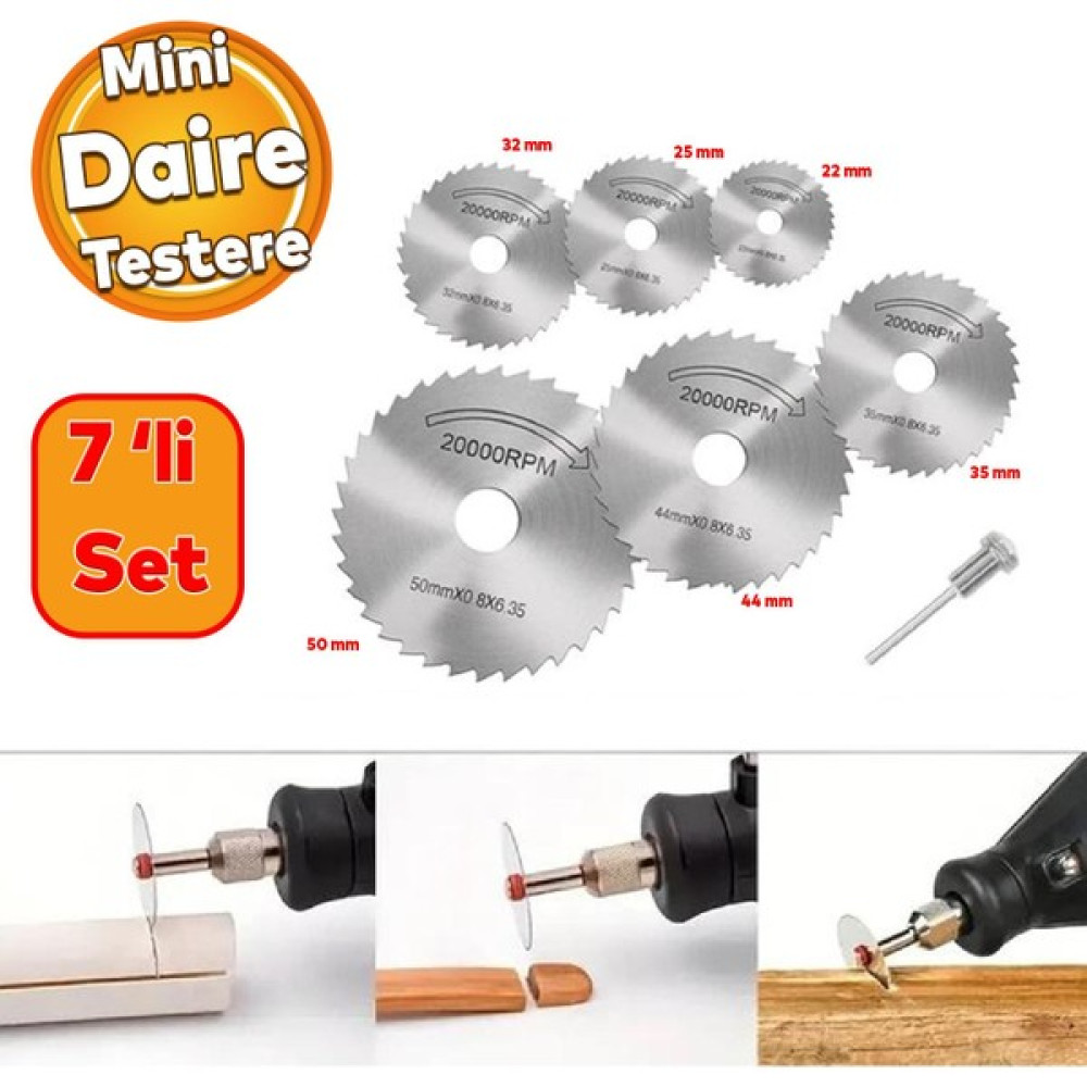 Gravür Mini Dremel Daire Testere Seti Kesme Rötüş Çelik Plastik Ahşap Kesim Hassas Kesi 7 'li Set Testereler Fiyatı