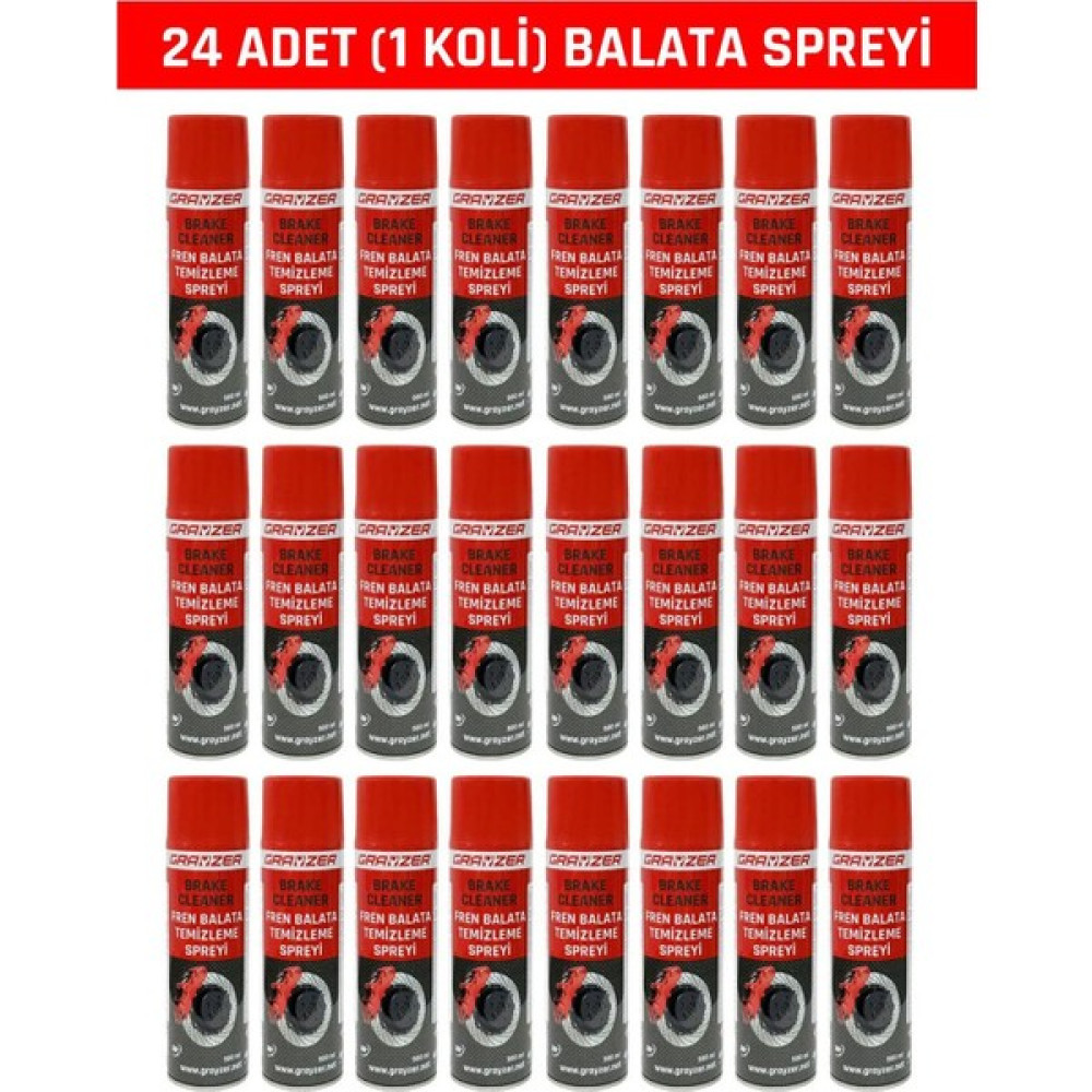 Grayzer Fren Balata Temizleme Spreyi 500 ml (1 Koli 24 Adet) Fren Bakım Spreyi Fiyatı