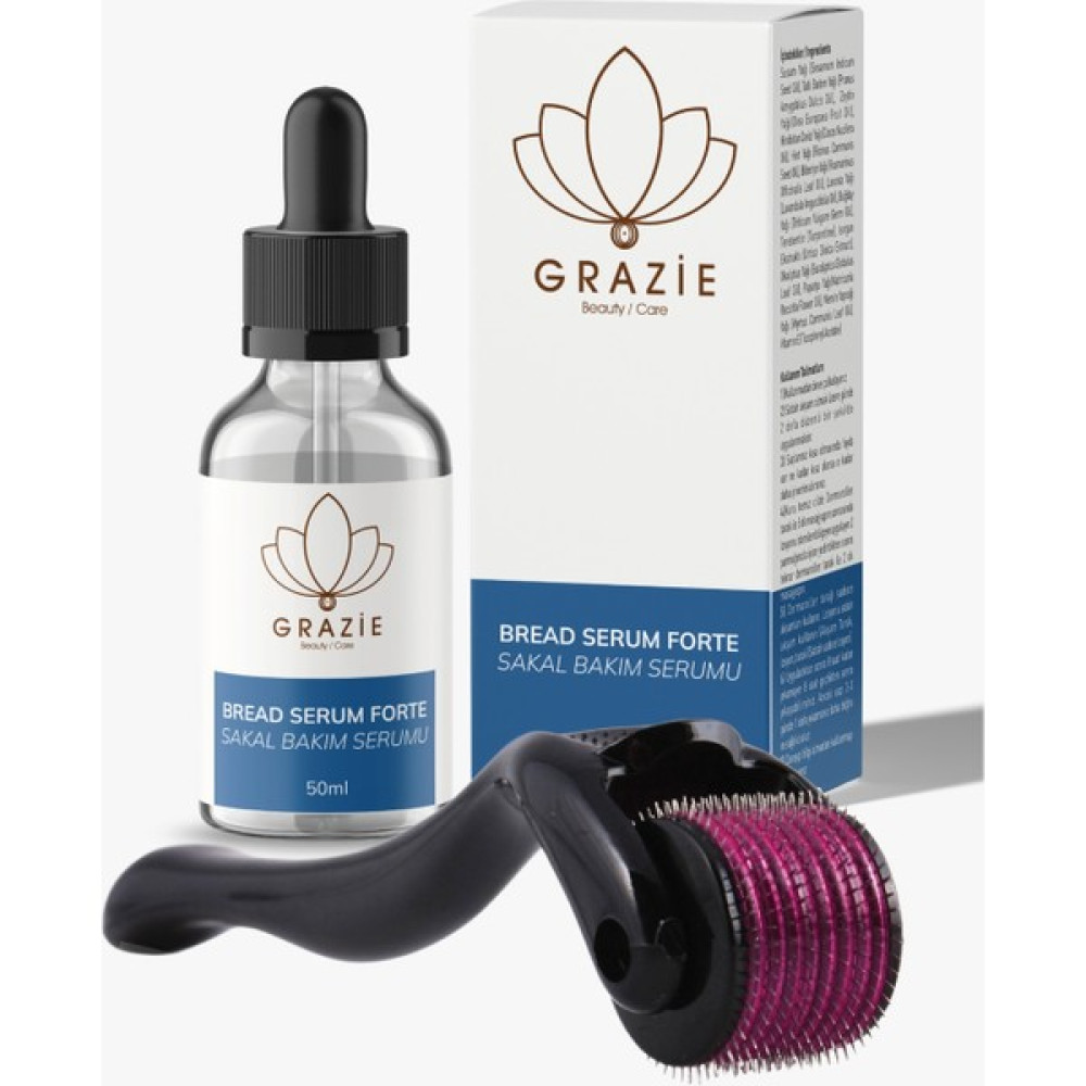 Grazie Sakal ve Bıyık Uzatıcı ve Gürleştirici Bakım Serumu 50 ml + Dermaroller Tarak Cilt ve Yüz Bakımı Fiyatı