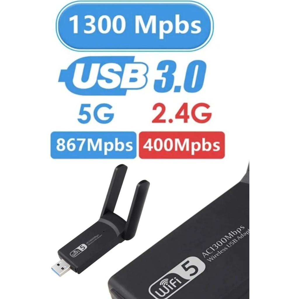Grc Accessory 1300 Mbps Dual Band USB 3.0 Kablosuz Wifi Adaptör Kablosuz Wifi Alıcı 2.4ghz 5ghz Windows 7/8/10/11 Wireless Adaptör Fiyatı